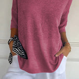 Lumikeuze™ | Effen kleur gebreide top met V-hals