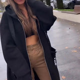 LOUISA | Casual Long Women's Coat with Open Front